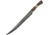 Damascus Small Sword Damascus, 22in Overall, 15in Damascus Steel Blade, Walnut And Bone Handle, DM-5017