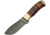 Damascus Stacked Leather Hunter Fixed Blade Knife, 4in, Damascus Steel, Standard Edge, Stacked Leather Handle DM1125