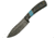 Damascus Turquoise and Horn Skinner Fixed Blade Knife, 4in, Damascus Steel, Standard Edge, Turquoise, Horn Handle DM1147