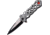 Dark Side Blades Celtic Linerlock A/O Silver Folding Knife,3.5in,Stainless Steel,Standard Edge,Black and Satin,Silver and Gray,Aluminum Handle, DS-A021SL