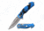 Dark Side Blades DS-A064BL Spring Assisted Knife, 3.25in, 3CR13 Stainless Steel, Drop Point, Steel Blade, Aluminum Handle, Blue/Black, DS-A064BL