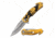 Dark Side Blades DS-A064GD Spring Assisted Knife, 3.25in, 3CR13 Stainless Steel, Drop Point, Steel Blade, Aluminum Handle, Gold/Black, DS-A064GD