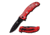 Dark Side Blades Folding Blade, 3.5in, Stainless Steel Blade, Red Aluminum With Spider Web Design On Handle DS-A047RD