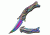 Dark Side Blades Folding Blade, 4in, Stainless Steel Blade, Stainless Steel Rainbow Titanium Coated Mirror Handle DS-A019RB