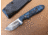 Dawson Knives Field Guide Fixed Blade Blue Fixed Blade Knife, 6.5in Overall, 2.38in Hamon Finish Cpm-3V Carbon Steel Blade, Black/Blue Sculpted G10 Handle, Serialized, Black Kydex Sheath, DW02862