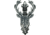 Denix Dear Head Hanger Gray, Set Of Two, Silver Finish, Metal Construction, 22-1
