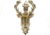 Denix Deer Head Hanger Brass, Set Of Two, Antique Brass Finish, Metal Construction, DX5001