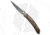 Deviant Blades Noname Folding Knife, 4.625in, Damascus, Clip Point Blade, Mammoth, Tan Handle, Tan/Black, 10.00 inch, BHQ-67497