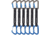 DMM Shadow/Spectre Hybrid Quickdraw - 6 Pack, Titanium/Blue, 18cm, A301-358BL-18P6