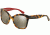 Dolce&amp;Gabbana CONTEMPORARY DG4240 Sunglasses 28936G-54 - Top Havana On Red Frame, Light Brown Mirror Dark Gold Lenses
