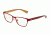 Dolce&amp;Gabbana DG1273 Single Vision Prescription Eyeglasses 1270-53 - Top Red On Gold Frame
