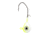 Eagle Claw Lazer Sharp Pro-V Tear Drop Jig, 3/0 Hook, Chartreuse/ White, 1/4oz, 5 per Pack, LSTDPV14-07