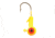 Eagle Claw WBH34-9 Ball Head Jig 3/4 OZ, Orange/CHART, Bronze Hook 4 jigs per retail, WBH34-9
