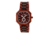 Earth Wood Acadia Bracelet Watches, Dark Brown/Red, One Size, ETHEW4705