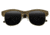Earth Dade Sunglasses, Walnut Zebrawood Wood Frame, Black Lens, ESG088WZ