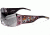 Ed Hardy Skull &amp; Cherry Blossoms Sunglasses - Gunmetal Frame, Smoke Lens
