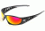 Baretti Safety Glasses - Black Frame, Aqua Precision Red Mirror Lens SBAP119