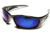 Edge Eyewear Baretti Safety Glasses - Black Frame, Blue Mirror Lens SB118