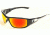 Brazeau Safety Glasses - Black Frame, Aqua Precision Red Mirror Lens XBAP119