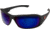 Edge Eyewear Brazeau Torque Safety Glasses - Matte Black Frame with Red E Logo / Blue Mirror Lens, One Size, XB138