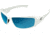 Edge Eyewear Brazeau Torque Safety Glasses - White Frame with Black E Logo / Blue Mirror Lens, One Size, XB148