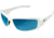 Edge Eyewear Brazeau Torque Safety Glasses - White Frame with Black E Logo / Polarized Aqua Precision Blue Mirror Lens, One Size, TXBAP248