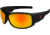 Edge Eyewear Caraz Torque Safety Glasses - Matte Black Frame with Red E Logo / Aqua Precision Red Mirror Lenses, One Size, HZAP139