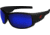 Edge Eyewear Caraz Torque Safety Glasses - Matte Black Frame with Red E Logo / Blue Mirror Lenses, One Size, HZ138