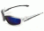 Edge Eyewear Kazbek Safety Glasses - Black Frame, Blue Mirror Lens SK118
