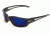 Edge Eyewear Kazbek XL Safety Glasses - Black Frame, Blue Mirror Lens SK-XL118