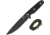 EKA RTG-1 Fixed Blade Knife, 10.5in Overall, 5.75in Black Powder Coated 1095Hc Steel Blade, OD Green Paracord To Wrap The Handle, Black Kydex Belt Sheath, 50050