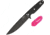 EKA RTG-1 Fixed Blade Knife, 10.5in Overall, 5.75in Black Powder Coated 1095Hc Steel Blade, One-Piece Comes w/Pink Paracord That Can Be Used To Wrap The Handle, Black Kydex Belt Sheath, 50120