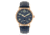 Elevon Von Braun Leather-Band Watch w/ Date, Rose Gold/Blue, One Size, ELE112-3