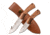Elk Ridge 2 Set Fixed Blade Knife, 3.75 in, 3Cr13 Stainless Steel Stainless Steel, Gut Hook/Drop Point, Brown, ER-200-10BR