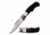 Elk Ridge ER-943WH Manual Folding Knife, 2.6in, 3CR13 Stainless Steel, Clip Point, Steel Blade, Pakkawood Handle, Black/White, ER-943WH