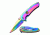 Elk Ridge Folding Blade, 2.75in, Stainless Steel Blade, Rainbow Titanium Coated Mirror Handle ER-A005RB