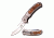 Elk Ridge Folding Blade, 3.5in, Stainless Steel Blade, Stainless Steel Burl Wood Insert Handle ER-A014BU