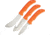 Elk Ridge Knife Set, Satin 3Cr13 SS Blade, Orange Rubber Handle, ER-200-07SET