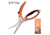 Elk Ridge Trek Clamshell Spring Loaded Shears, 5Cr15 Stainless Steel, Black/Orange, ER-TKSH001