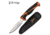 Elk Ridge Trek Fixed Blade Caping Knife, 4 in, 8Cr13 Stainless Steel, Drop Point, Black/Orange, ER-TKFIX003