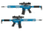EMG F-1 Firearms BDR-15 3G AR15 Full Metal Airsoft AEG Training Rifle, 400 FPS, Blue/Tron, Large, BDR-BLS-T 400FPS
