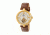 Empress Stella Semi-Skeleton Leather Band Watch, White/Brown EMPEM2104