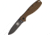 Esee Zancudo Framelock Br/Blk D2 Folding Knife,3in,D2 Tool Steel,Standard Edge,Black EDP Coated,Coyote Brown,GRN Handle BRKR2CBB