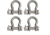 Extreme Max Boattector Stainless Steel Bolt Type Anchor Shackle, 7/16in, Pack of 4, 3006.8375.4