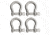 Extreme Max Boattector Stainless Steel Bow Shackle, 1/4in, Pack of 4, 3006.8288.4