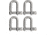 Extreme Max Boattector Stainless Steel D Shackle, 1/4in, Pack of 4, 3006.8237.4