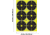 EZ-Aim Non-Adhesive Paper Splash Shooting Targets, 6 Spot Bullseyes, 8-Pack, Black/Chartreuse, 12 in x 18 in, 15355