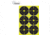 EZ-Aim Non-Adhesive Paper Splash Shooting Targets, 6 Spot Bullseyes, 8-Pack, Black/Chartreuse, 12 in x 18 in, 15355