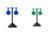 FAB Defense RTS Dual Swinging Racket Reactive Target System, Blue, Green