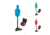 FAB Defense Self-Healing Screaming Target with Two Torsos, Blue, Green, Red